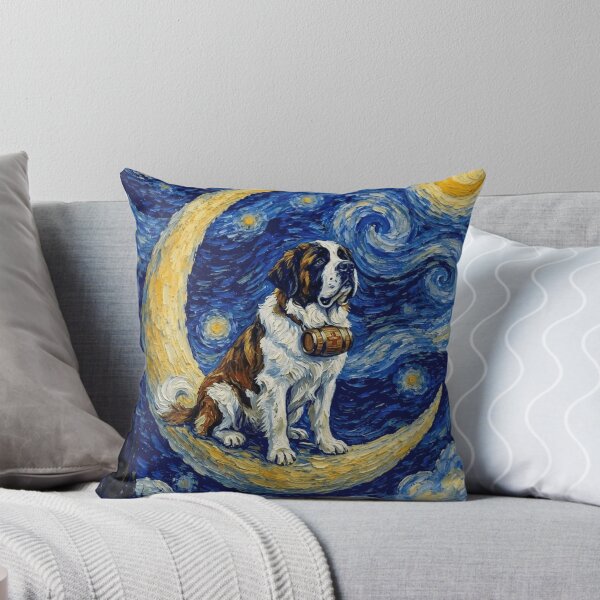 Item preview, Funny St. Bernard Starry Night Painting Cute Moon Stars Mom Dad Kids designed and sold by FurryHavenPH.