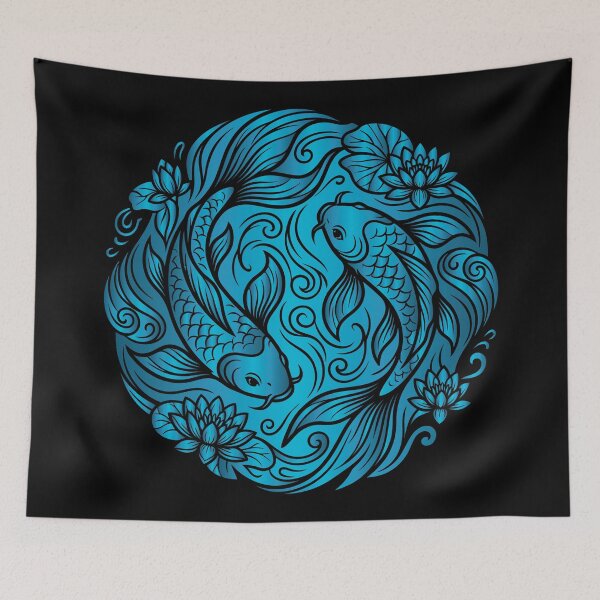 Item preview, Elegant Koi Fish Swimming Vector Stencil Art designed and sold by ZUMERI.