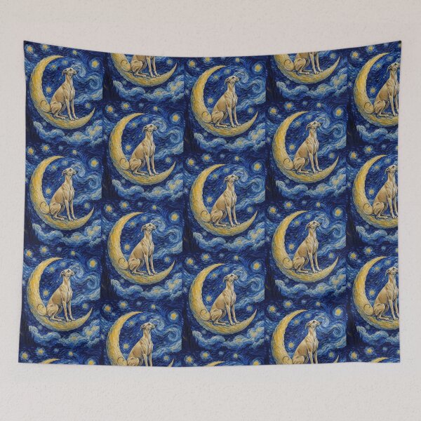 Item preview, Funny Sloughi Starry Night Painting Cute Moon Stars Mom Dad Kids designed and sold by FurryHavenPH.