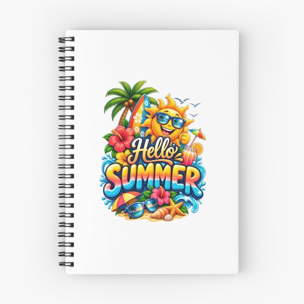 Item preview, Hello Summer Tropical Beach Sticker – Colorful Summer Vacation Design designed and sold by DarshanHubli.
