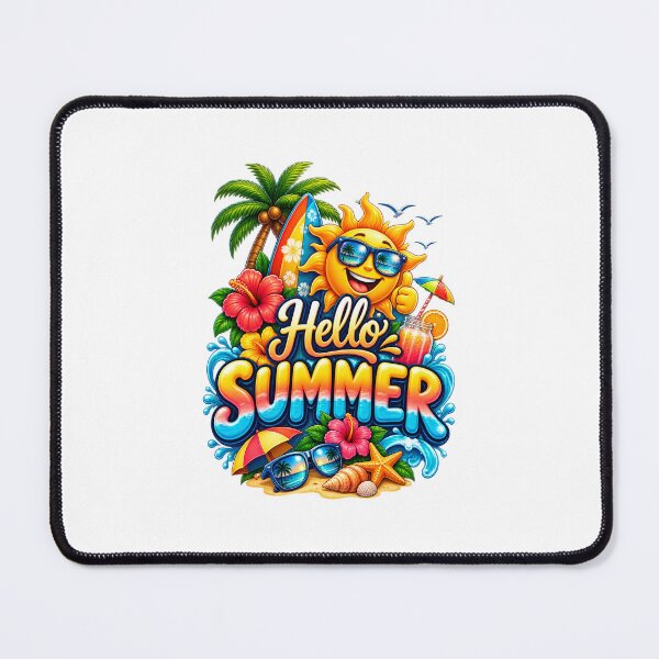 Item preview, Hello Summer Tropical Beach Sticker – Colorful Summer Vacation Design designed and sold by DarshanHubli.