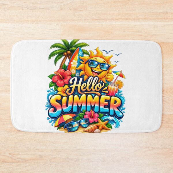 Item preview, Hello Summer Tropical Beach Sticker – Colorful Summer Vacation Design designed and sold by DarshanHubli.