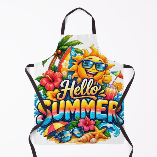 Item preview, Hello Summer Tropical Beach Sticker – Colorful Summer Vacation Design designed and sold by DarshanHubli.