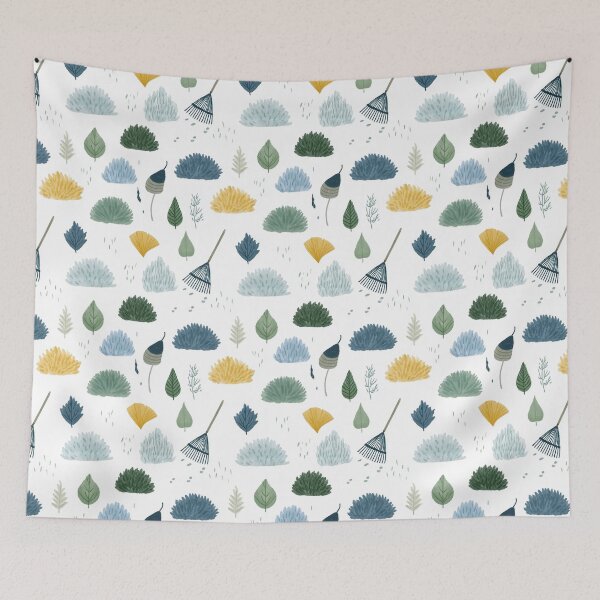 Item preview, Soft Pastel Fall Foliage & Rake Print designed and sold by TJ Art and Camera.