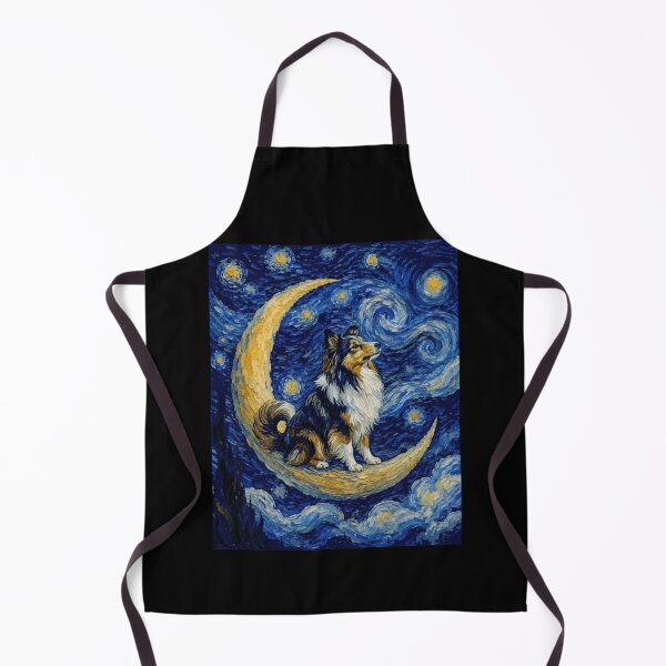 Item preview, Funny Sheltie Starry Night Painting Cute Moon Stars Mom Dad Kids designed and sold by FurryHavenPH.