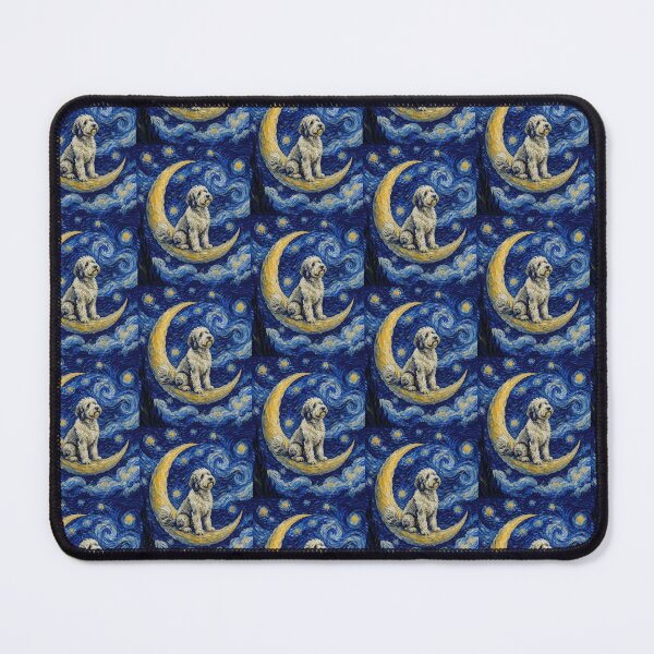 Item preview, Funny Sheepadoodle Starry Night Painting Cute Moon Stars Mom Dad Kids designed and sold by FurryHavenPH.