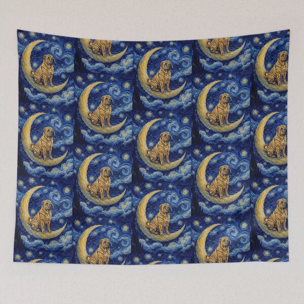 Item preview, Funny Shar Pei Starry Night Painting Cute Moon Stars Mom Dad Kids designed and sold by FurryHavenPH.