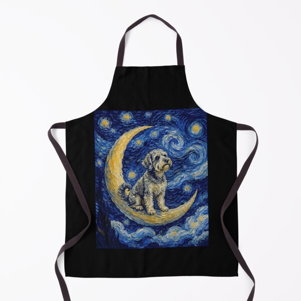 Item preview, Funny Schnoodle Starry Night Painting Cute Moon Stars Mom Dad Kids designed and sold by FurryHavenPH.