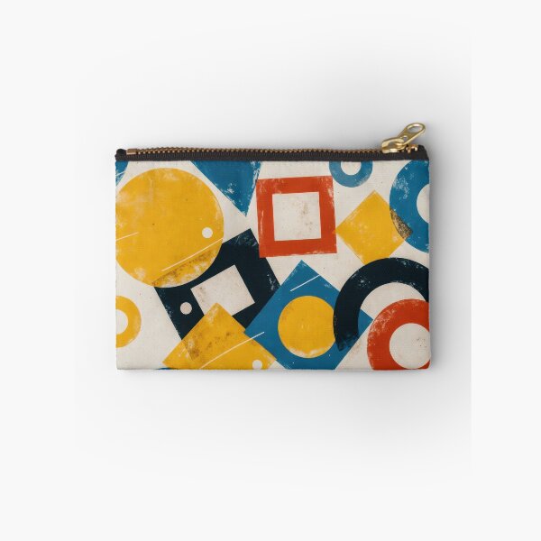 Item preview, Vibrant Retro Graphic Abstract Design Art Colorful Bauhaus Geometric Shapes Pattern Print in Primary Red Yellow and Cobalt Blue Tones designed and sold by SurfaceCraft Studio.