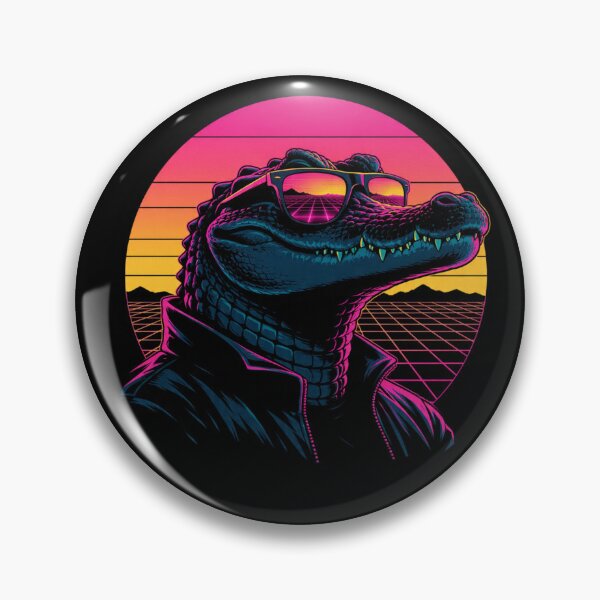 Item preview, Rad Aussie Salty – Retro Synthwave Crocodile designed and sold by JMAVILA ART.