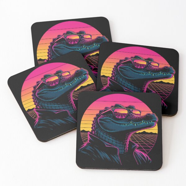 Item preview, Rad Aussie Salty – Retro Synthwave Crocodile designed and sold by JMAVILA ART.