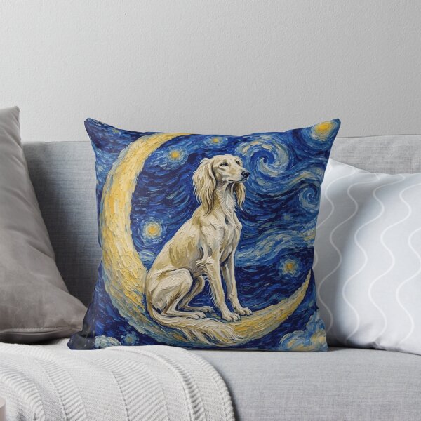 Item preview, Funny Saluki Starry Night Painting Cute Moon Stars Mom Dad Kids designed and sold by FurryHavenPH.