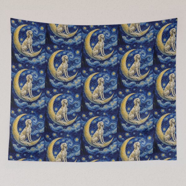 Item preview, Funny Saluki Starry Night Painting Cute Moon Stars Mom Dad Kids designed and sold by FurryHavenPH.