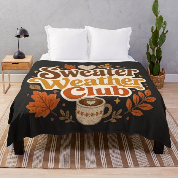 Item preview, Sweater Weather Club Cute Cozy Fall Design – Smooth Charcoal designed and sold by Bright Little Things.