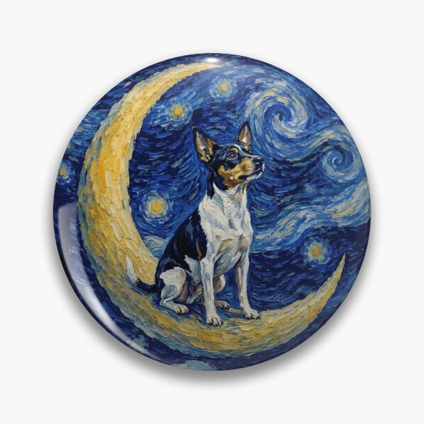 Item preview, Funny Rat Terrier Starry Night Painting Cute Moon Stars Mom Dad Kids designed and sold by FurryHavenPH.