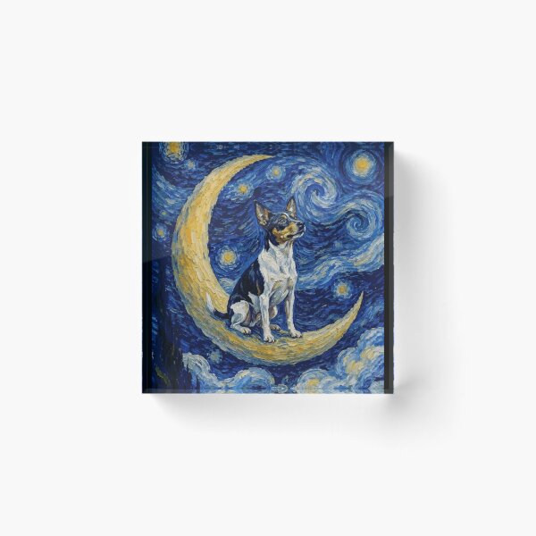 Item preview, Funny Rat Terrier Starry Night Painting Cute Moon Stars Mom Dad Kids designed and sold by FurryHavenPH.