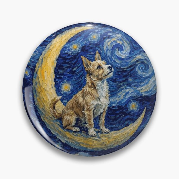 Item preview, Funny Portuguese Podengo Pequeno Starry Night Painting Cute Moon Stars Mom Dad Kids designed and sold by FurryHavenPH.