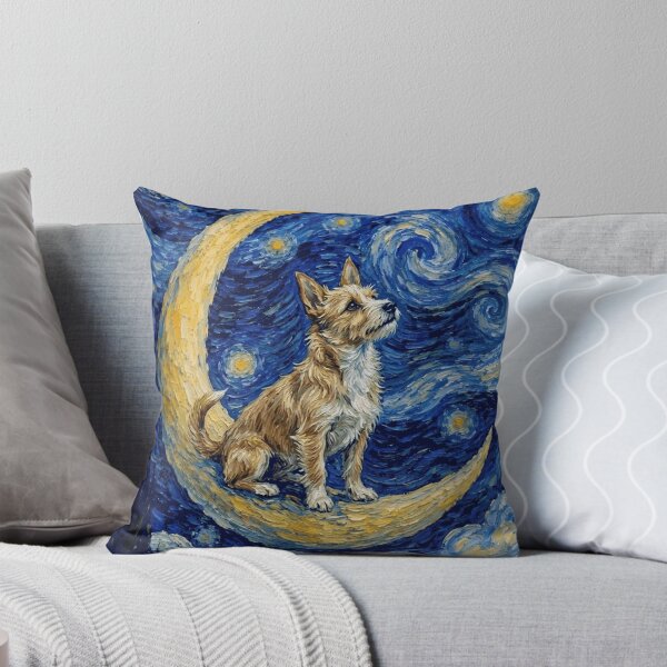 Item preview, Funny Portuguese Podengo Pequeno Starry Night Painting Cute Moon Stars Mom Dad Kids designed and sold by FurryHavenPH.