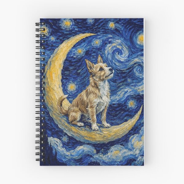 Item preview, Funny Portuguese Podengo Pequeno Starry Night Painting Cute Moon Stars Mom Dad Kids designed and sold by FurryHavenPH.