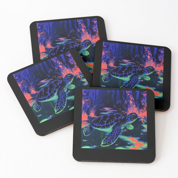 Item preview, Neon Turtle In The Water designed and sold by dRaBaBdesign.