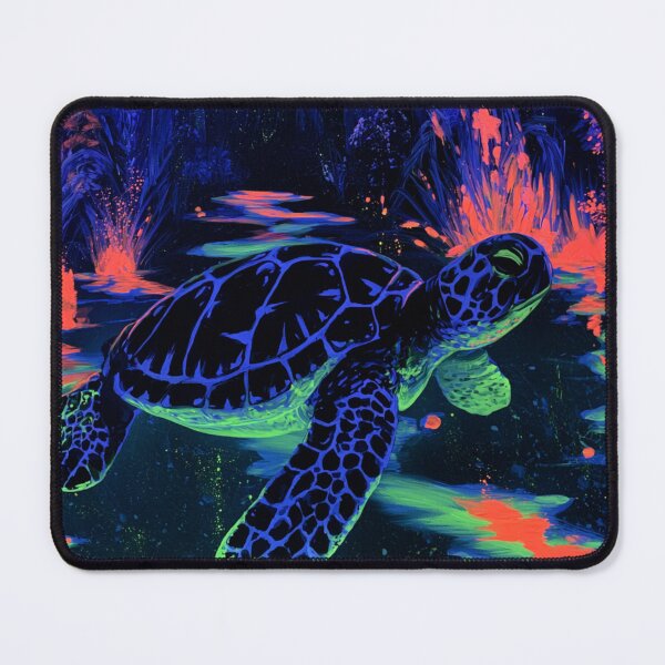 Item preview, Neon Turtle In The Water designed and sold by dRaBaBdesign.
