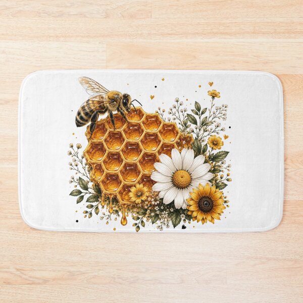 Item preview, HoneyBee HoneyComb with Flowers designed and sold by Her2Harmony.