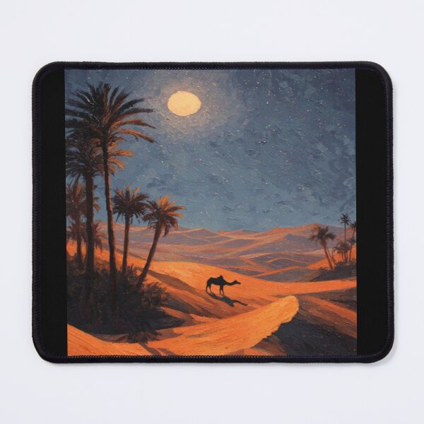 Item preview, Moonlit Desert With Lone Camel Artwork designed and sold by NivyasArtistry.