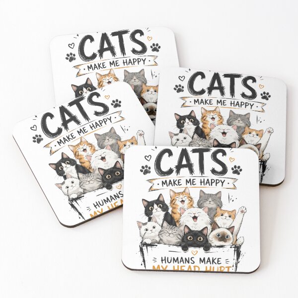 Item preview, Cats Make Me Happy Funny Cat Lover Cute Kitten Quote Design designed and sold by ucpstudio.