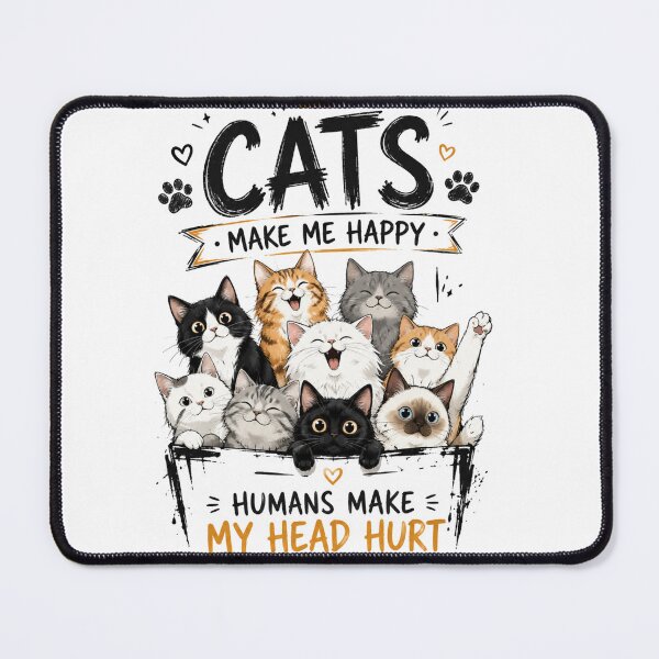 Item preview, Cats Make Me Happy Funny Cat Lover Cute Kitten Quote Design designed and sold by ucpstudio.