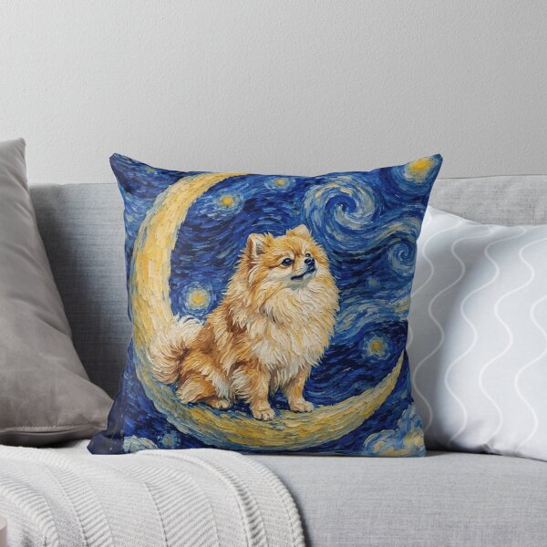 Item preview, Funny Pomeranian Starry Night Painting Cute Moon Stars Mom Dad Kids designed and sold by FurryHavenPH.