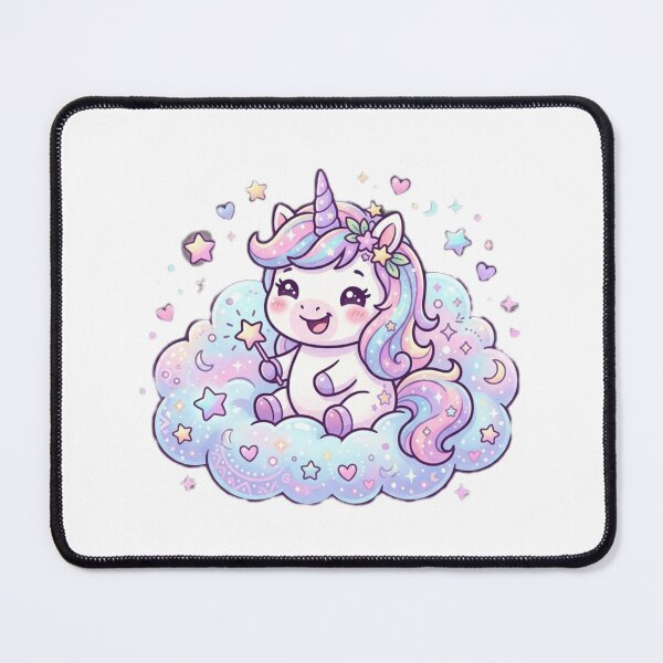 Item preview, Kawaii Baby Unicorn on Magical Pastel Cloud designed and sold by Tinydoodlenest .