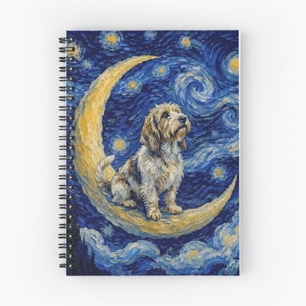 Item preview, Funny Petit Basset Griffon Vendeen Starry Night Painting Cute Moon Stars Mom Dad Kids designed and sold by FurryHavenPH.