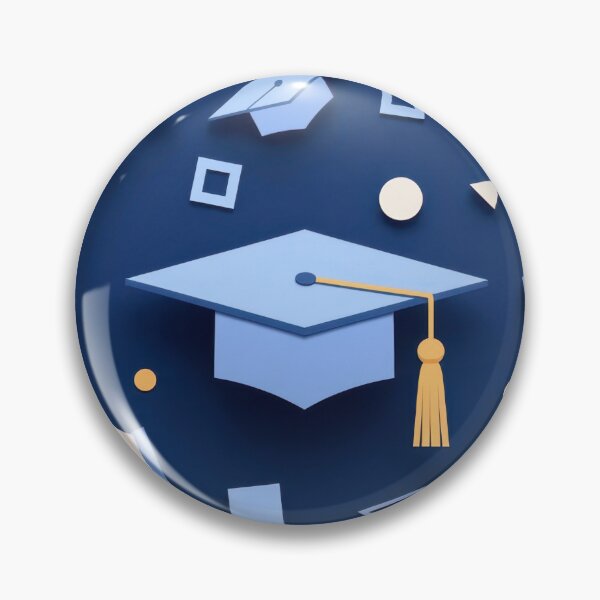 Item preview, Graduation Day Celebration Pattern Graphic Art Graduation Caps and Open Books Illustration in Navy Blue and Gold Tones designed and sold by SurfaceCraft Studio.