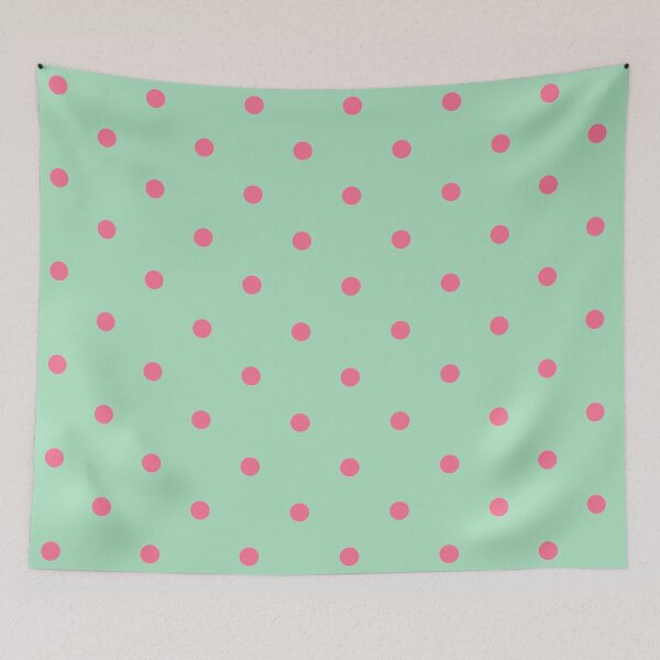Item preview, Watermelon pink and mint polka dot designed and sold by RishabhArts1.