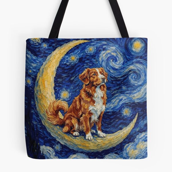 Item preview, Funny Nova Scotia Duck Tolling Retriever Toller Starry Night Painting Cute Moon Stars Mom Dad Kids designed and sold by FurryHavenPH.