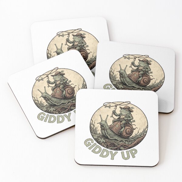 Item preview, Vintage Woodcut Frog Riding Snail Slow Living Illustration designed and sold by Aesthetic Amphi-Lab.