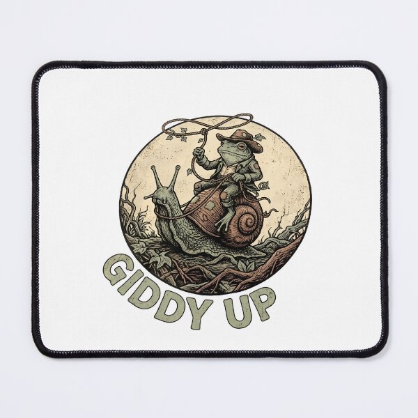 Item preview, Vintage Woodcut Frog Riding Snail Slow Living Illustration designed and sold by Aesthetic Amphi-Lab.