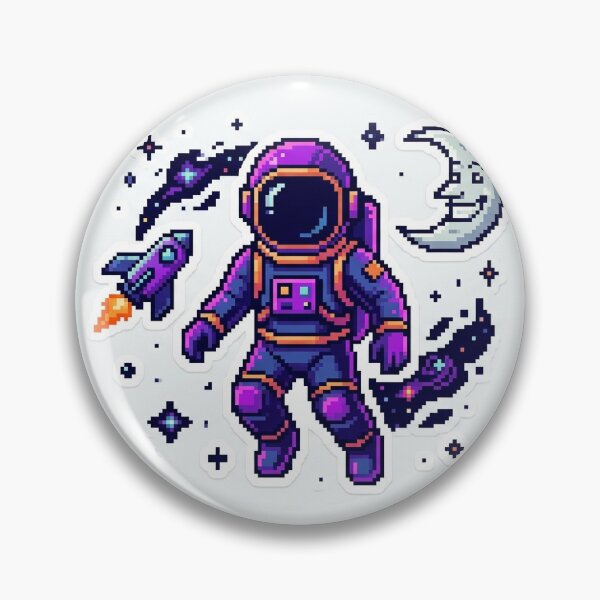 Item preview, Retro 8-Bit Pixel Astronaut Space Sticker Pack designed and sold by StickerVerseStudio.