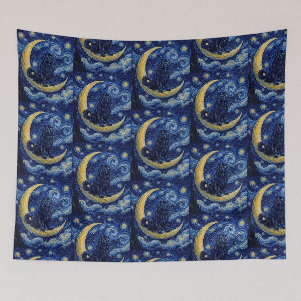 Item preview, Funny Newfoundland Starry Night Painting Cute Moon Stars Mom Dad Kids designed and sold by FurryHavenPH.