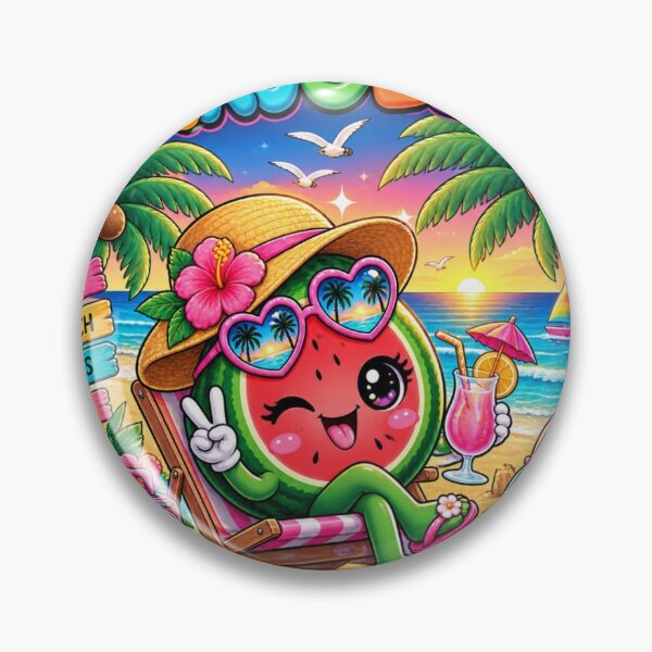 Item preview, Tropical Watermelon Beach Vibes – Cute Kawaii Summer designed and sold by NeonSketch Lab.