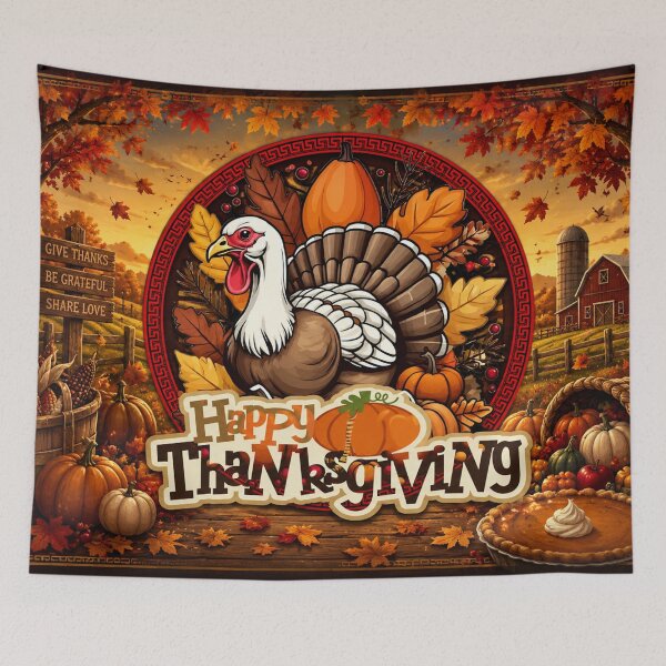 Item preview, Happy Thanksgiving: A Celebration of Gratitude and Harvest designed and sold by Fei Long Design Hub.