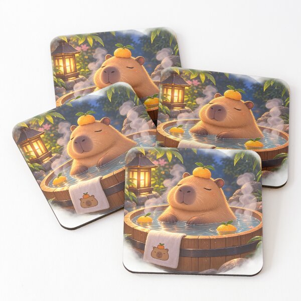 Item preview, Cozy Capybara Hot Spring Spa designed and sold by TinyWeird.