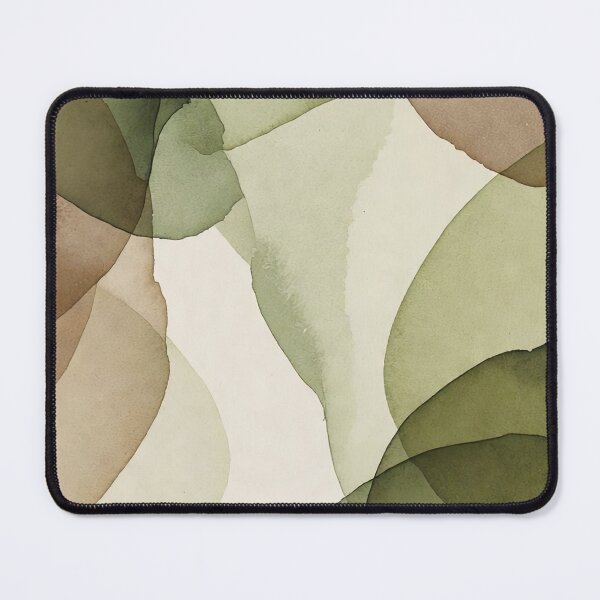 Item preview, Abstract Watercolor Organic Shapes Design Art Minimalist Earthy Sage Green and Terracotta Layered Translucent Stains Painting Print designed and sold by SurfaceCraft Studio.