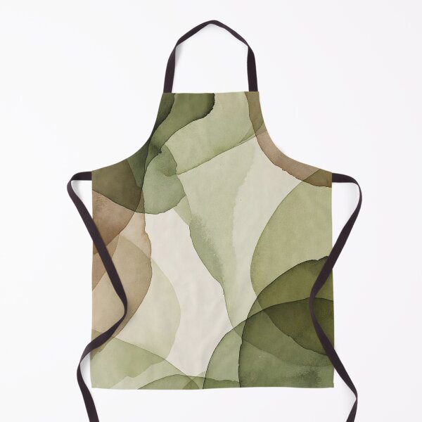 Item preview, Abstract Watercolor Organic Shapes Design Art Minimalist Earthy Sage Green and Terracotta Layered Translucent Stains Painting Print designed and sold by SurfaceCraft Studio.
