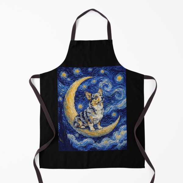 Item preview, Funny Merle with Tan Points Corgi Starry Night Painting Cute Moon Stars Mom Dad Kids designed and sold by FurryHavenPH.