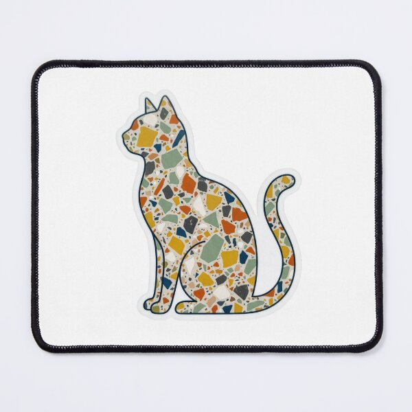 Item preview, Modern Terrazzo Cat Abstract Silhouette Sticker designed and sold by pickzone.