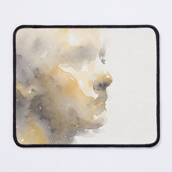 Item preview, Abstract Watercolor Face Profile Art Minimalist Woman Portrait Painting Print in Muted Ochre Gold and Charcoal Gray Tones designed and sold by SurfaceCraft Studio.