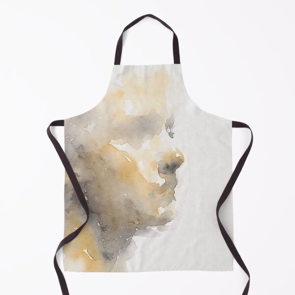 Item preview, Abstract Watercolor Face Profile Art Minimalist Woman Portrait Painting Print in Muted Ochre Gold and Charcoal Gray Tones designed and sold by SurfaceCraft Studio.