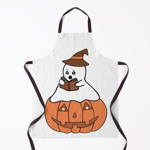 Item preview, Cute Halloween Ghost On Pumpkin Reading Book designed and sold by Sartoris Art.