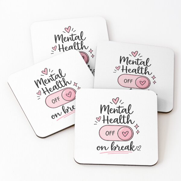 Item preview, Mental Health on Break – Cute Pink Minimalist Sticker designed and sold by StickyDelights.